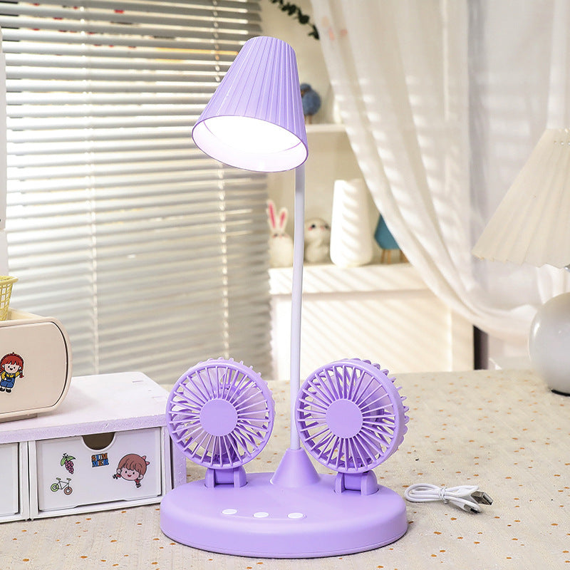 Women's Multifunctional Table Lamp with Integrated Fans Bowlift