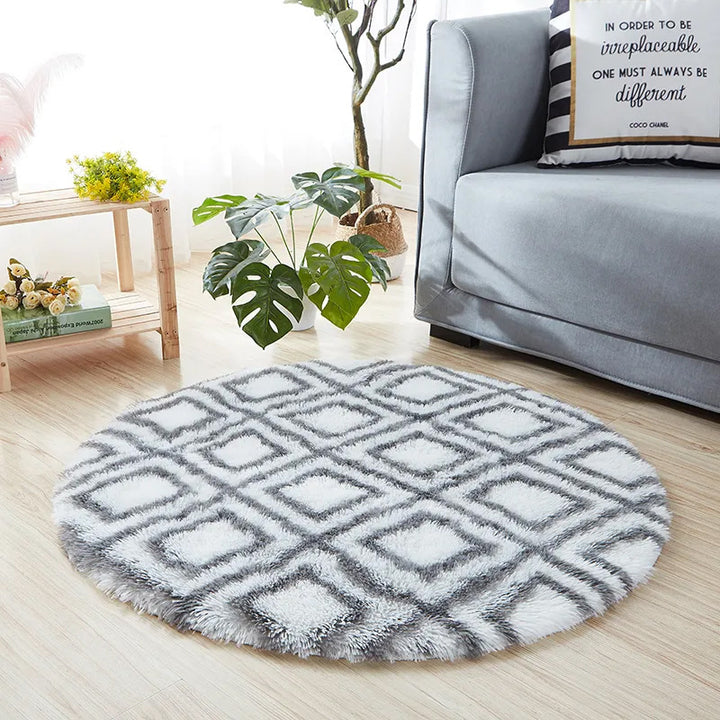 Plush Circular Area Rug Bowlift