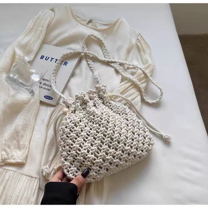 Macrame Crossbody Bag with Detail-Loving Pattern Bowlift