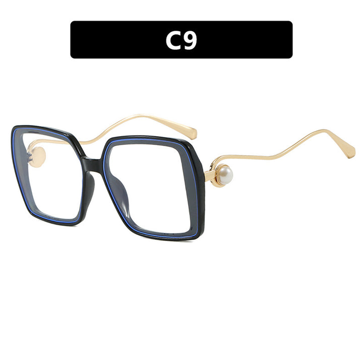 Women's fashionable square glasses with elegant metal frame and unique accents Bowlift
