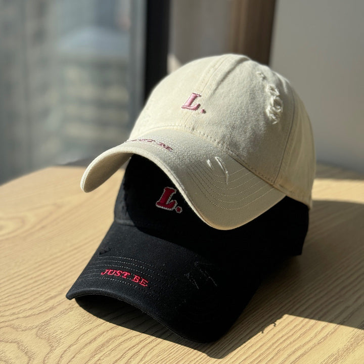 Women's Distressed Cotton Baseball Cap Bowlift