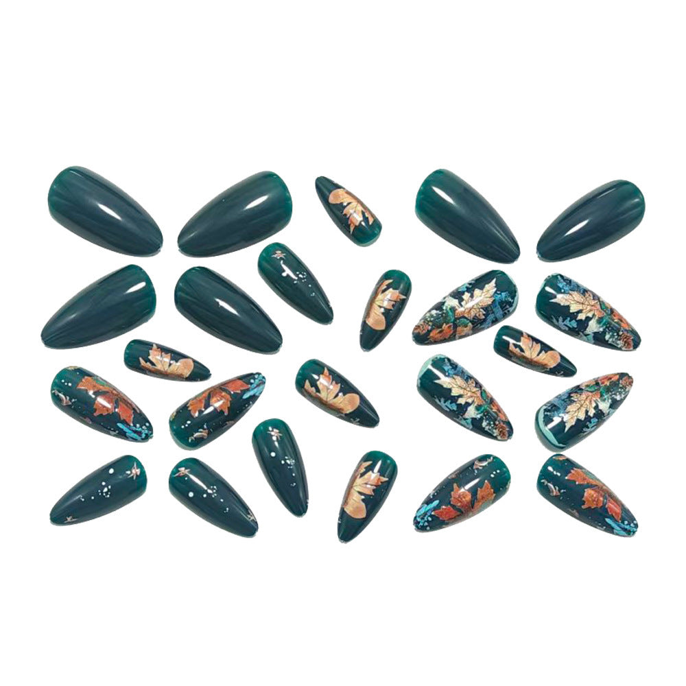 Artificial nails with luxurious leaf design Bowlift