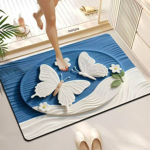 Decorative Butterfly Bath Mat Bowlift