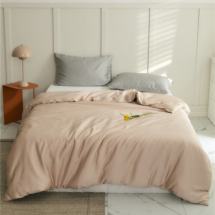 Luxurious Breathable Silk Duvet Cover Set With Hidden Zipper And Wrinkle Resistant Finish