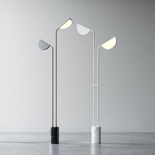 Modern Adjustable Floor Lamp with Dual Shades