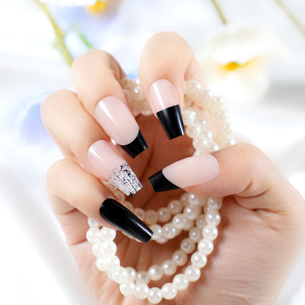 Stylish Long Coffin Press-On Nail Set Bowlift