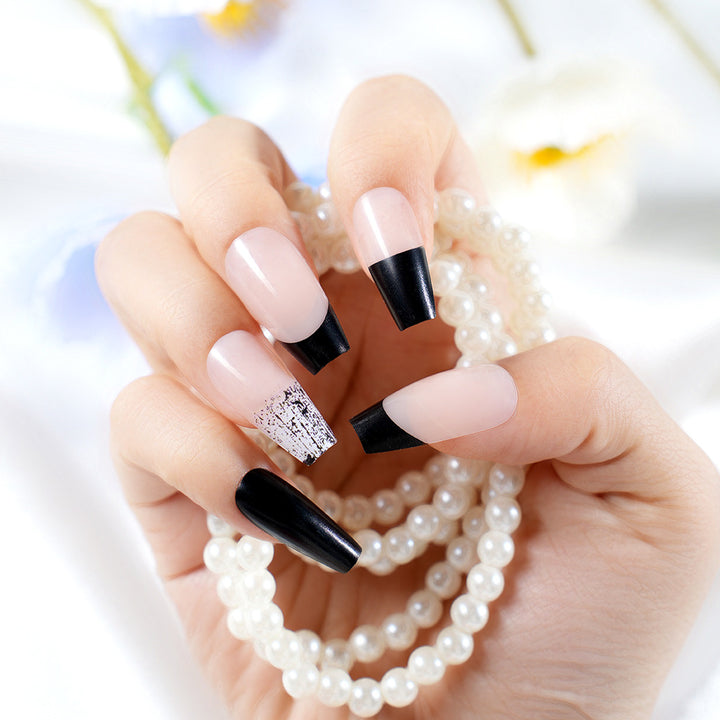 Stylish Long Coffin Press-On Nail Set Bowlift
