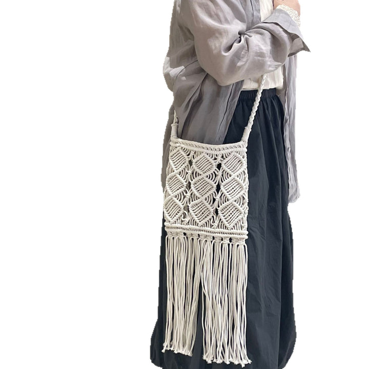 Hand-knotted macrame shoulder bag Bowlift