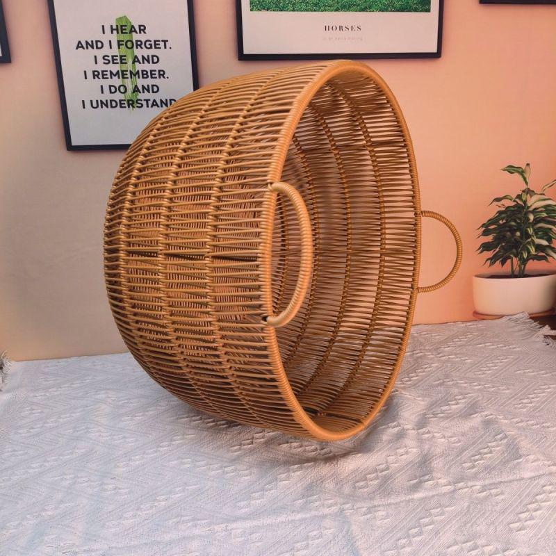 Large Round Handcrafted Woven Storage Basket Bowlift