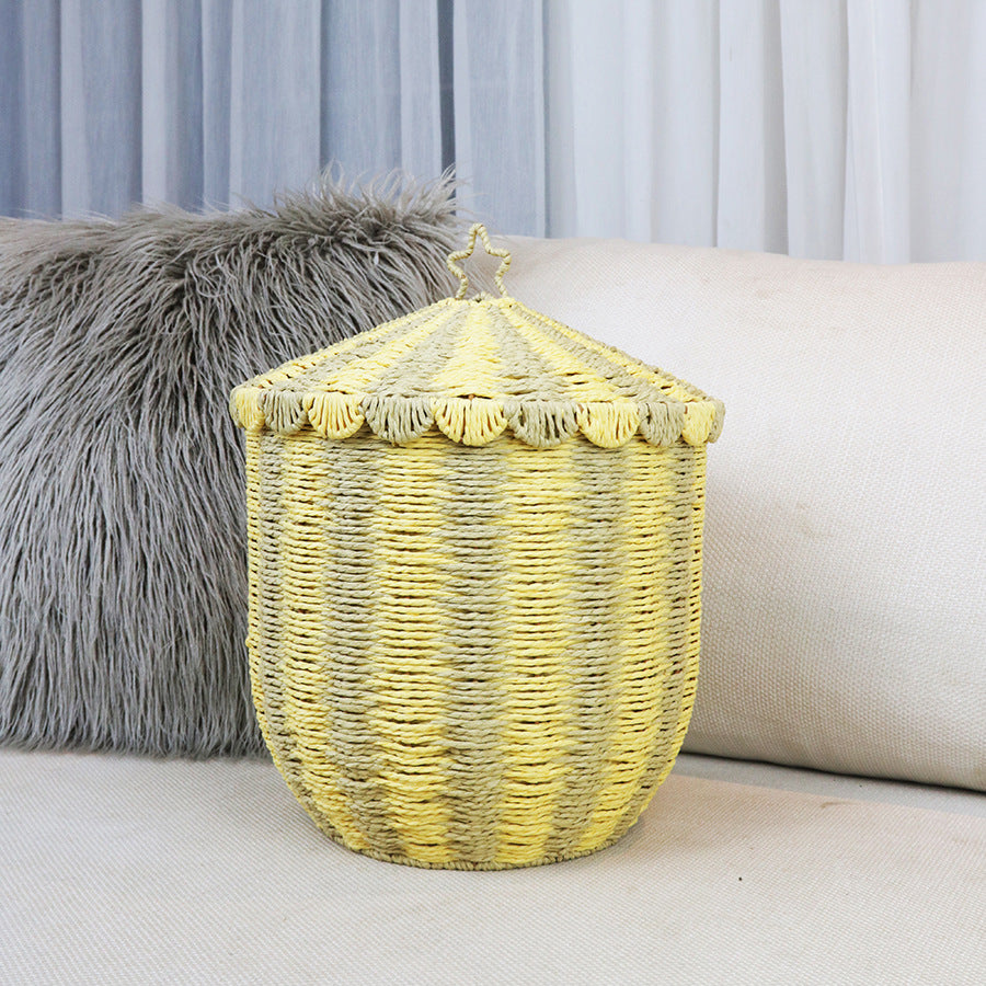 Decorative Woven Storage Canister Bowlift