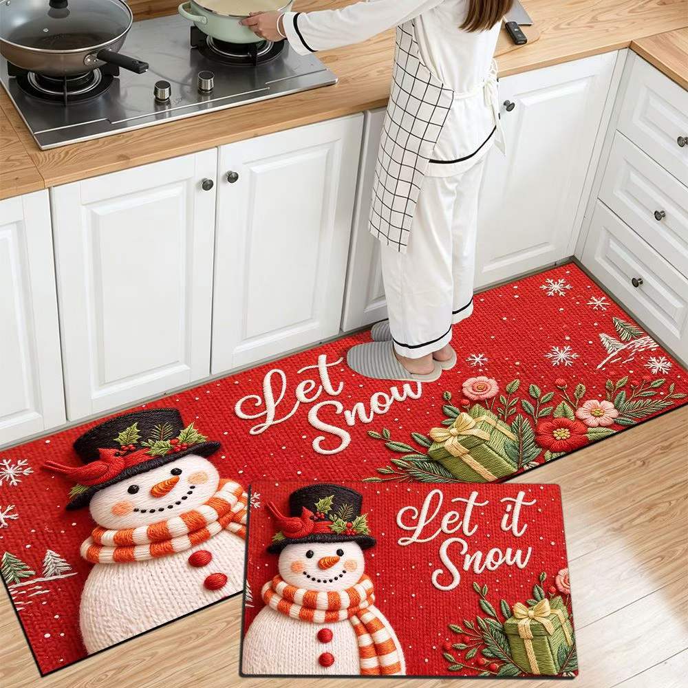 Festive Christmas Themed Kitchen Mat Bowlift