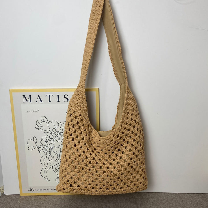 Hand-knotted shoulder bag in modern net design Bowlift