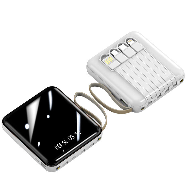 Portable power bank with integrated cables and digital display Bowlift