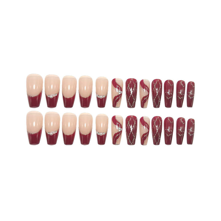 Artificial nails with elegant rhinestone embellishments Bowlift