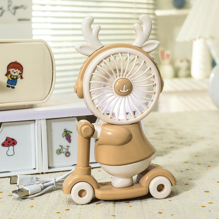 Women's Portable Table Fan in Cute Reindeer Design Bowlift