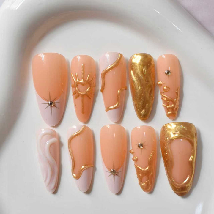 Premium Artistic Press-On Nail Extensions Bowlift