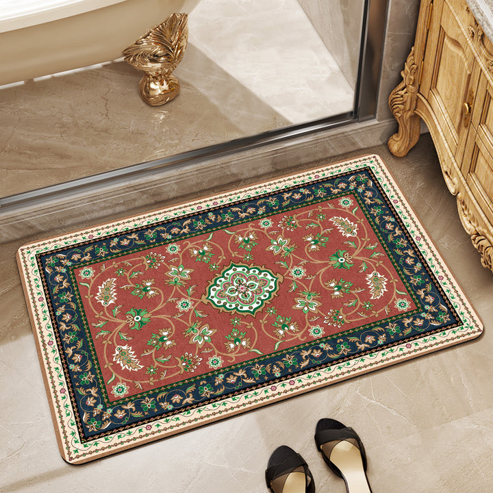 Elegant Floral Pattern Bath Mat Bowlift
