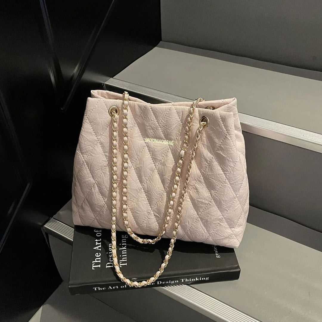 Quilted Chain-Handle Handbag Bowlift