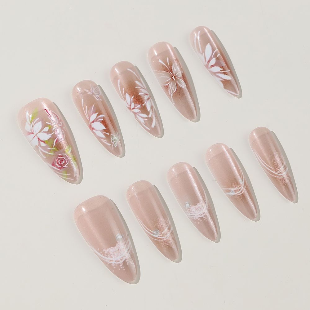 Floral-Inspired Press-On Nail Enhancements Bowlift