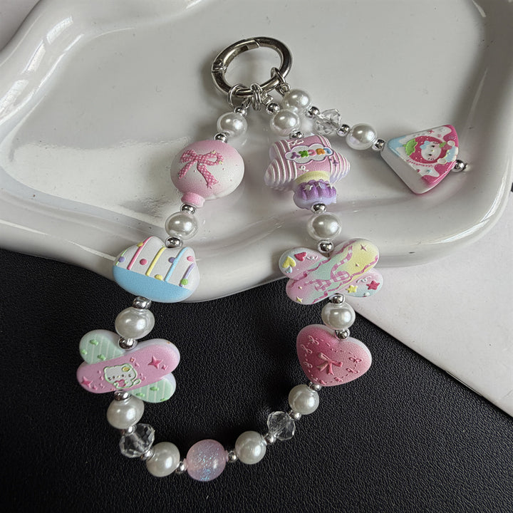 Cute Beaded Charm Keychain Bowlift