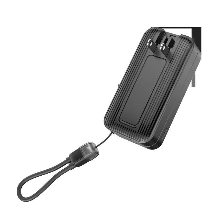 Portable power bank with integrated charging connector and practical loop Bowlift