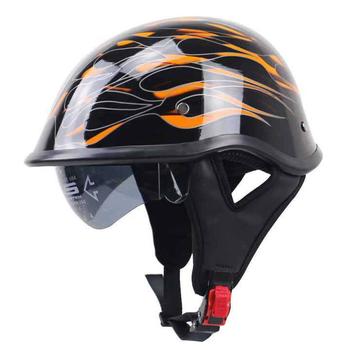 Classic Half-Shell Motorcycle Helmet with Visor Bowlift