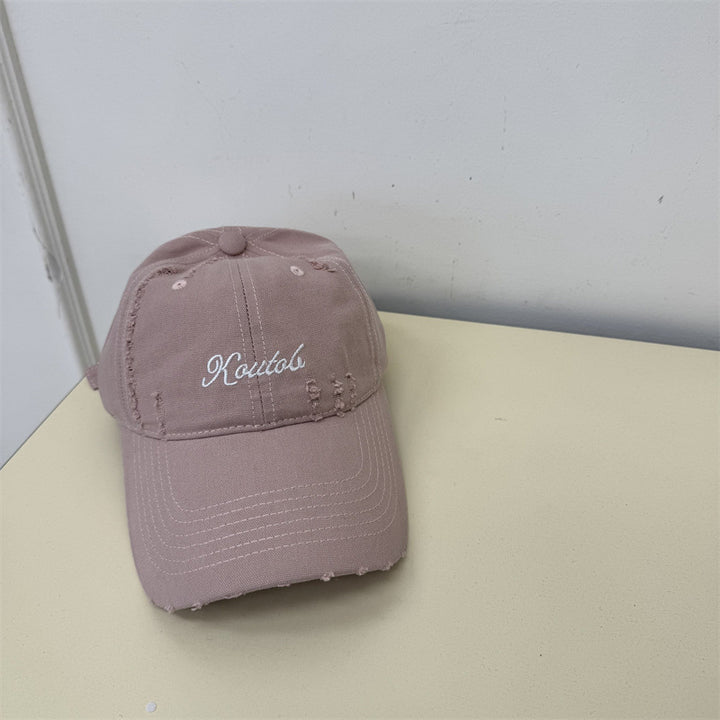 Men's Distressed Cotton Baseball Cap Bowlift 1783921814