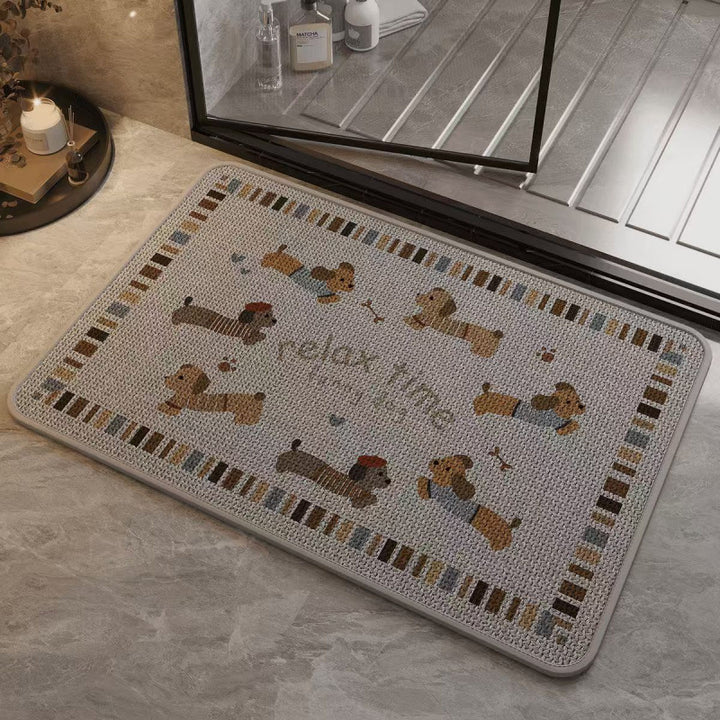 Fun Dog-Themed Anti-Slip Bath Mat Bowlift