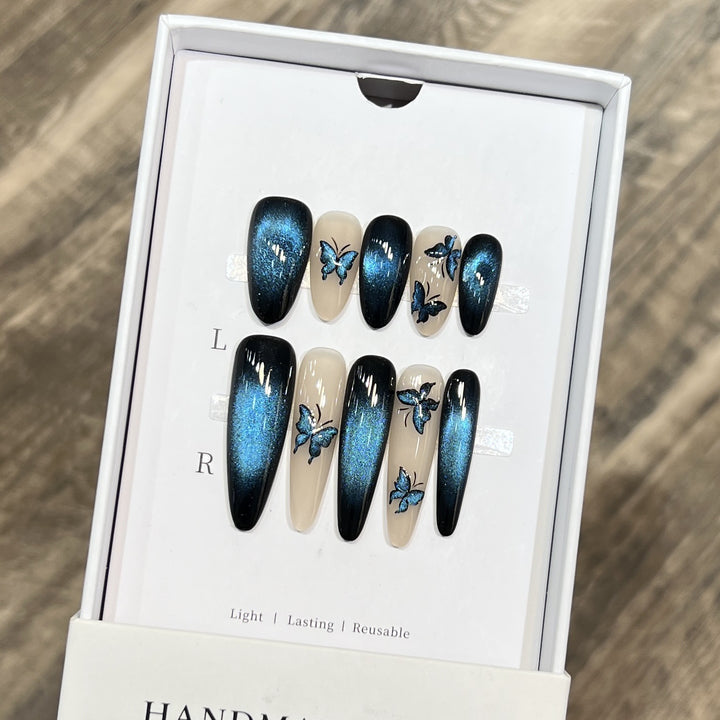 Artistic Butterfly-Accent Press-On Nail Set Bowlift