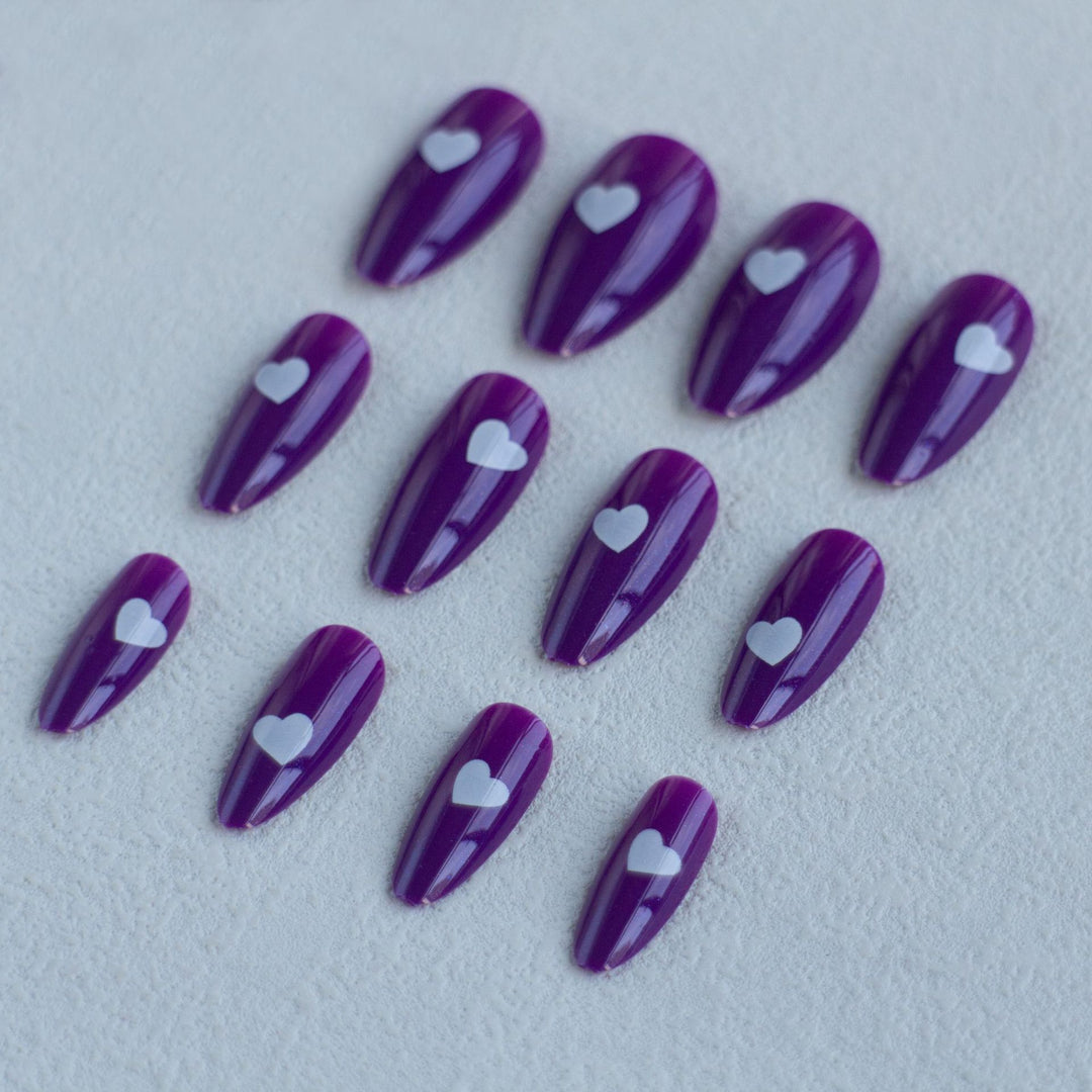 Artistic Heart-Accent Stiletto Nail Art Set