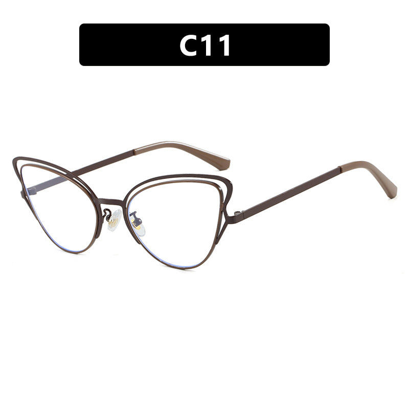 Women's Cat-Eye Glasses with Elegant Metal Frame and Comfortable Fit Bowlift