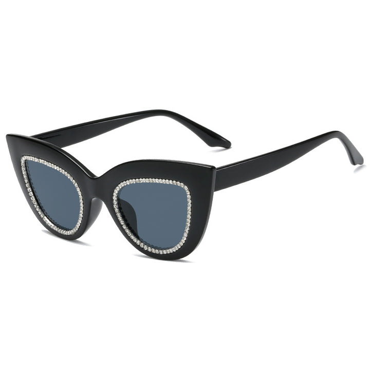 Ladies Cat-Eye Sunglasses with Sparkling Accents Bowlift