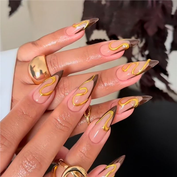 Elegant Stiletto Press-On Nail Art Bowlift