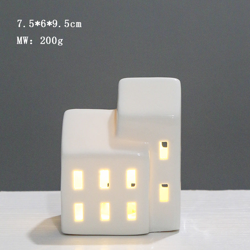 Ceramic House-Shaped Night Light Bowlift