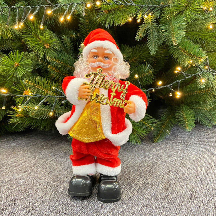 Cute Santa Claus with Christmas greeting sign Bowlift