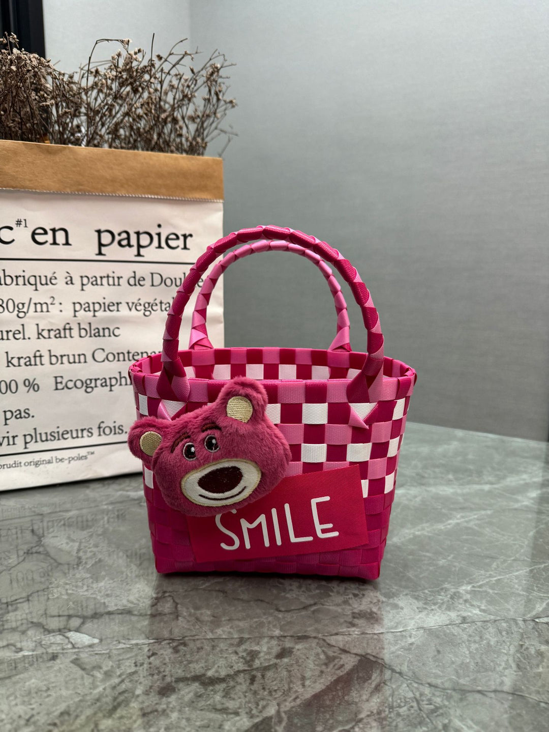 Playful and Colorful Basket Bag Bowlift