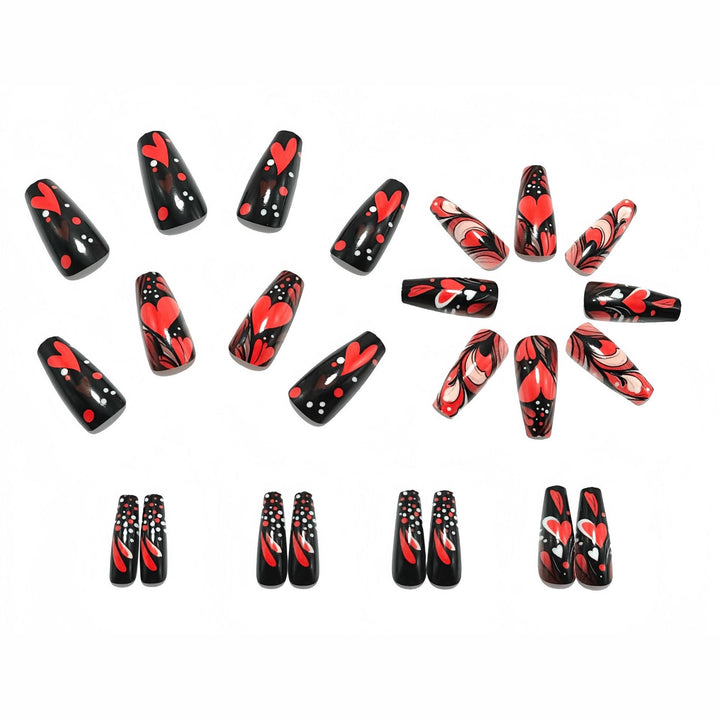 Nail art with romantic heart design Bowlift