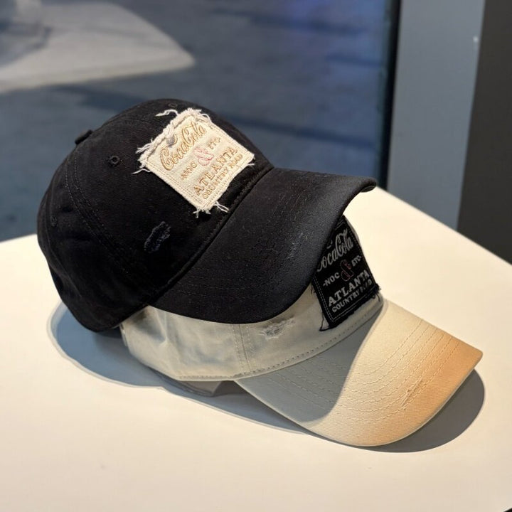 Unisex Vintage-Inspired Distressed Cap Bowlift