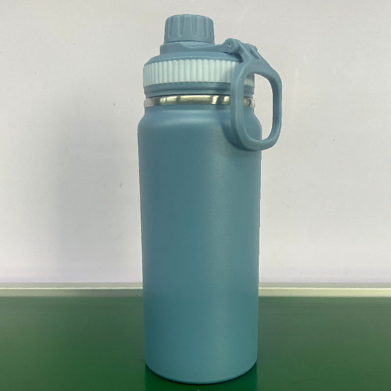 Double-Wall Vacuum Insulated Stainless Steel Wide-Mouth Water Bottle With Leakproof Screw Cap And Ergonomic Carry Handle