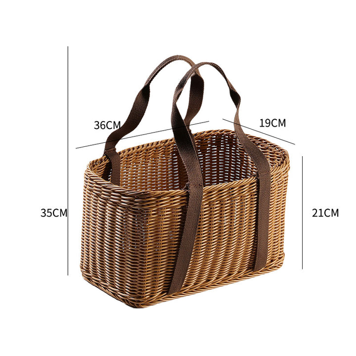 Unisex Robust braided shopping basket with comfortable fabric handles Bowlift