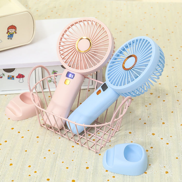Portable USB Mini Hand Fan with Digital Speed Display Bowlift