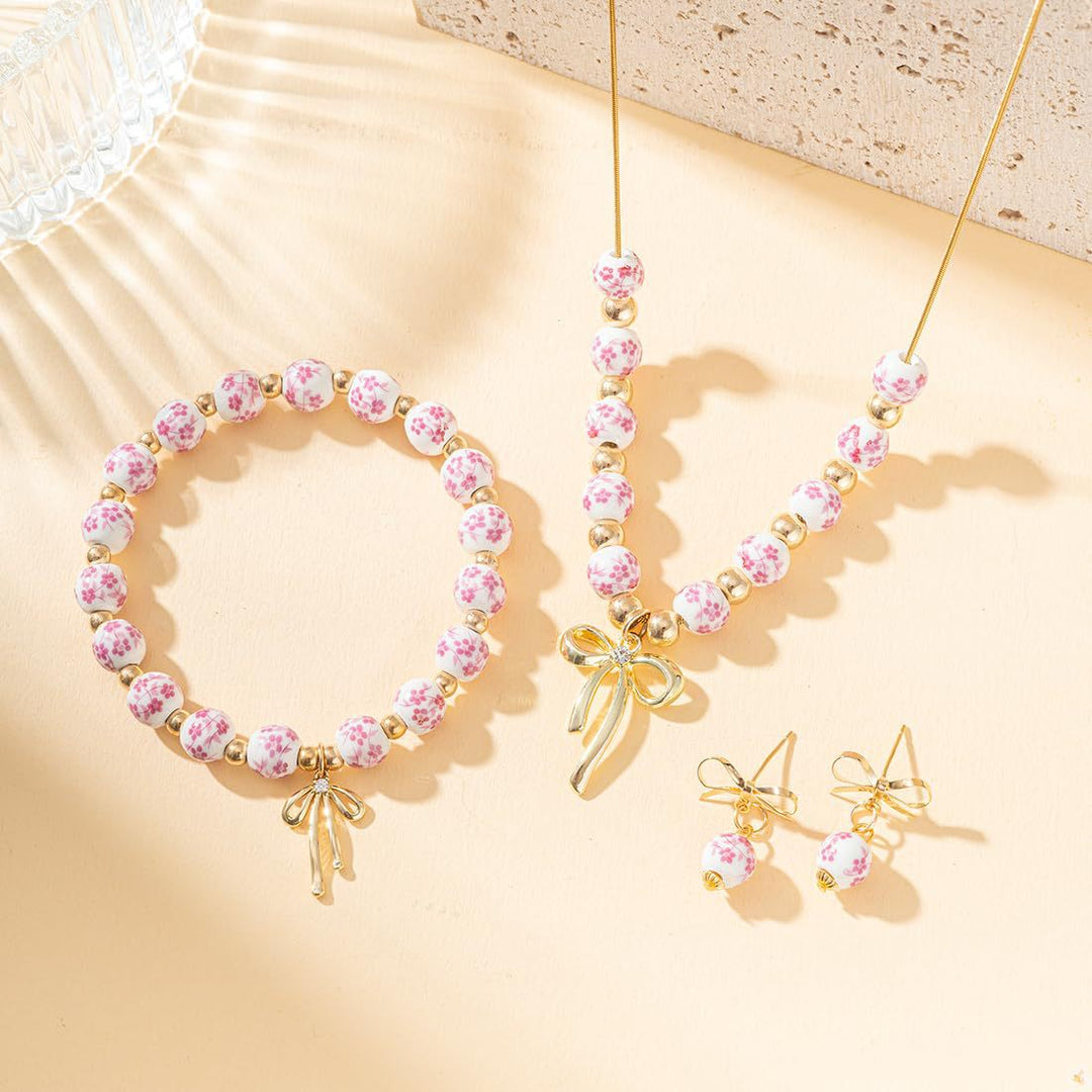 Floral Beaded Charm Bracelet Bowlift