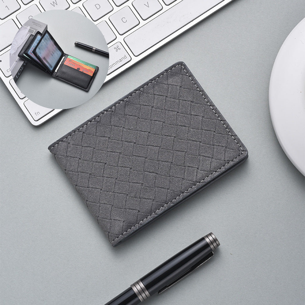 Stylish Woven Leather Cardholder Bowlift