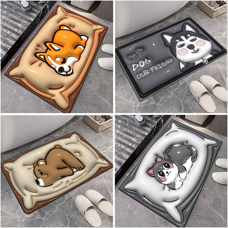 Cute Cartoon Cat Shape Bath Mat Bowlift