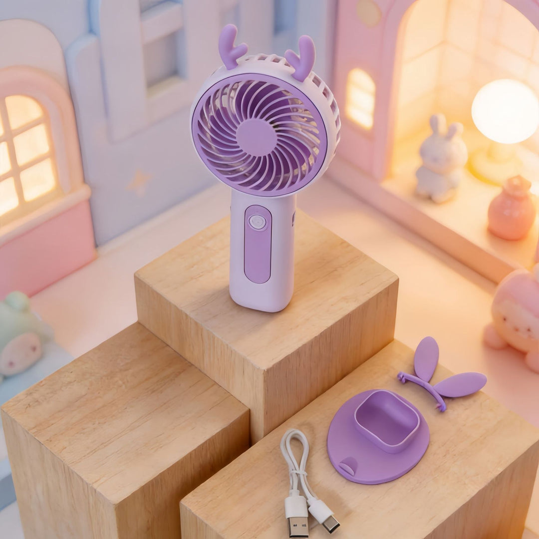 Ladies Hand Fan with Cute Animal Design Bowlift