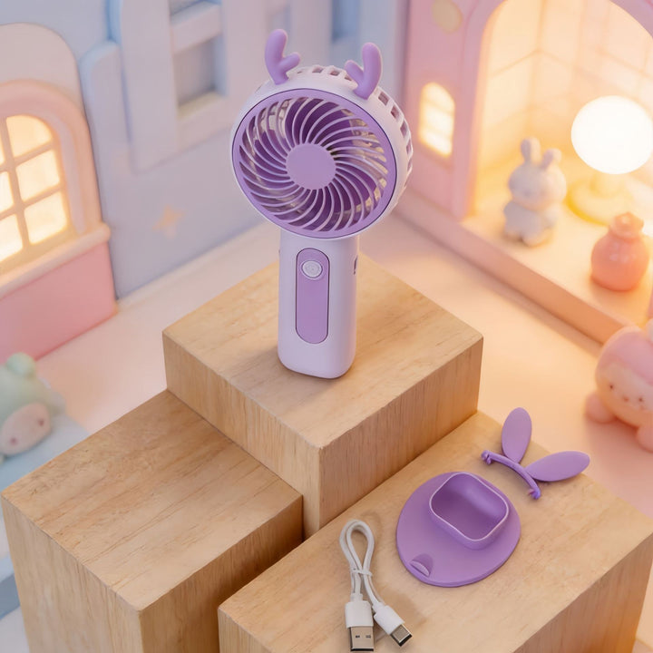 Ladies Hand Fan with Cute Animal Design Bowlift