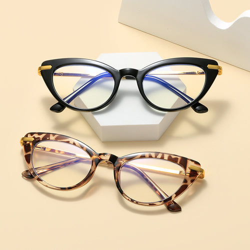 Women's Cat-Eye Sunglasses with Shiny Metal Frame Bowlift