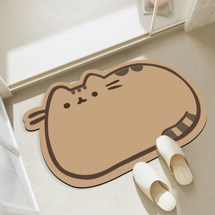 Cat-Themed Plush Bath Mat Bowlift