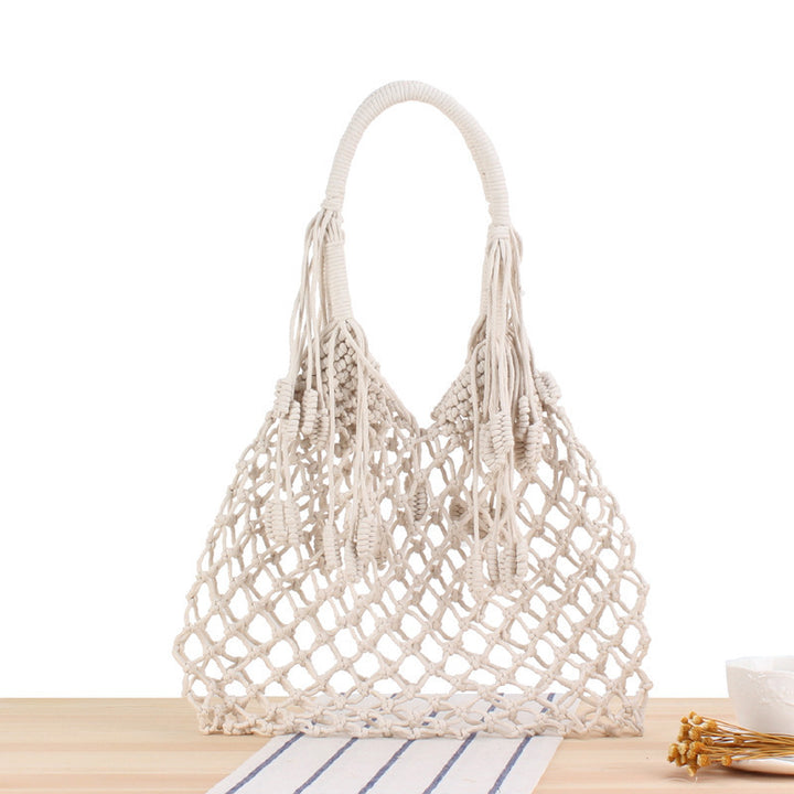 Macrame Tote Bag with Inner Pocket Bowlift