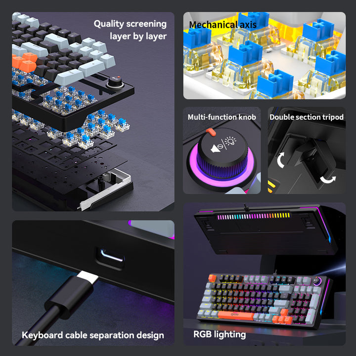 Backlit Mechanical Gaming Keyboard Bowlift
